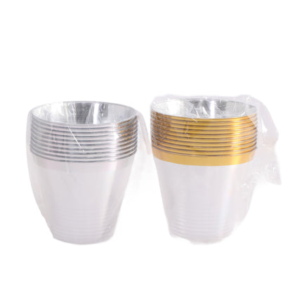 Plastic Cups – 10 Pieces per Pack (Gold and Silver)