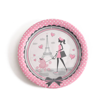 9" Party Plates – 10 Pieces per Pack (Paris Themed)