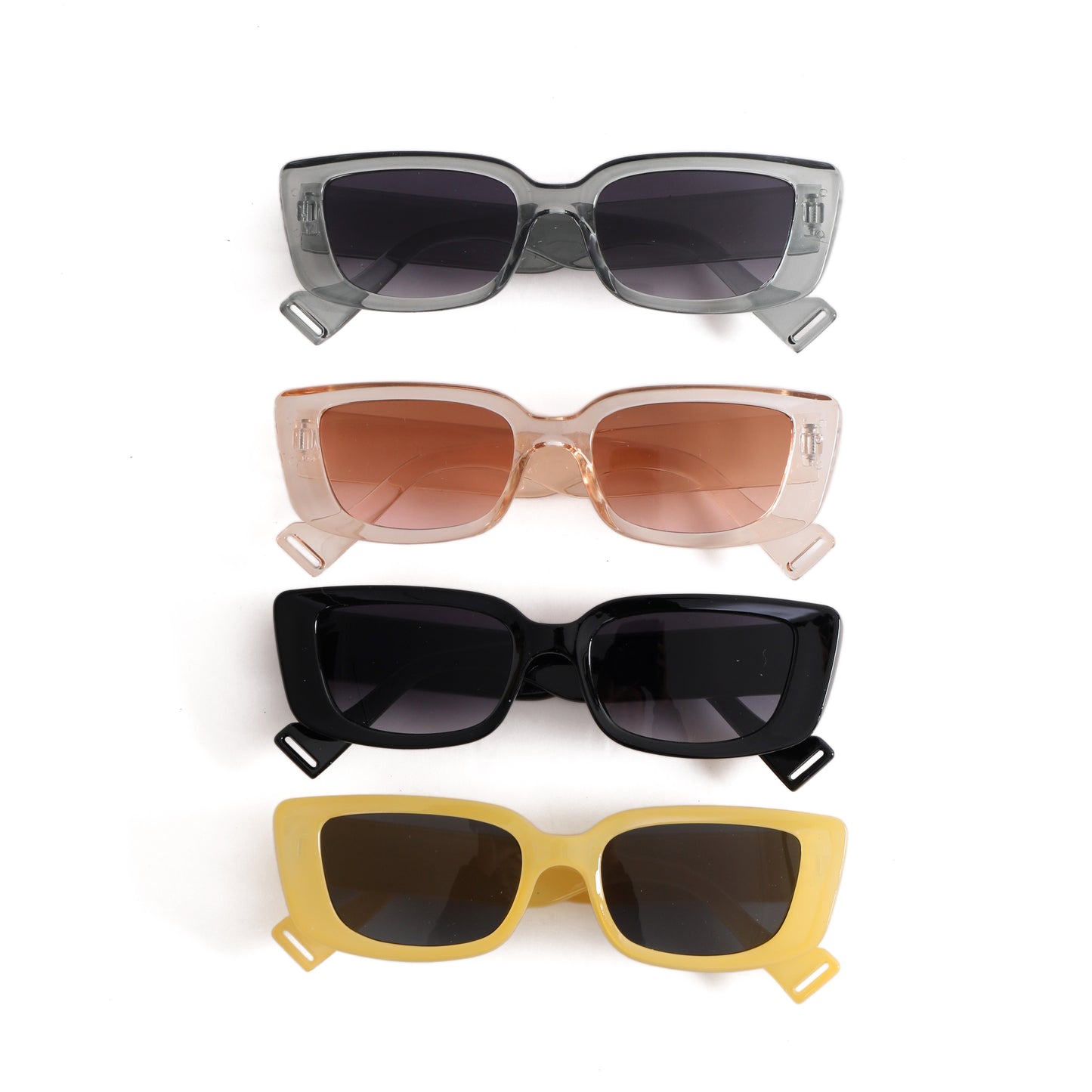 Vintage Rectangle Frame Sunglasses with Tinted Lenses