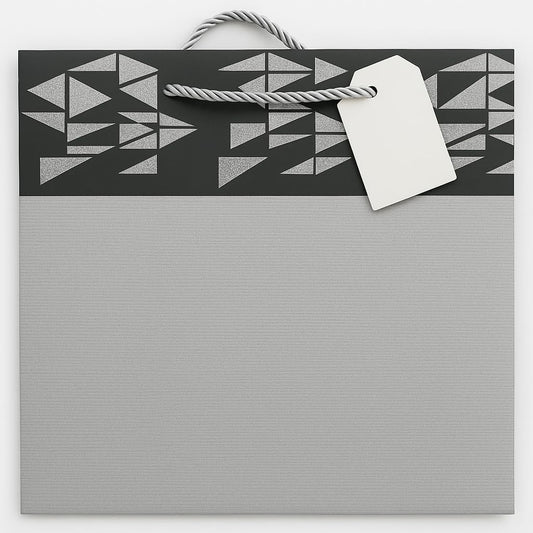 Medium Grey Everyday Gift Bag with Handles.18x24x8.5cm