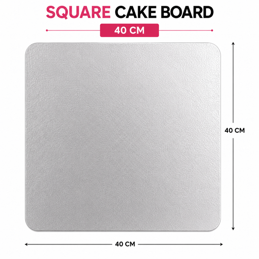 Square Cake Board 40cm Silver