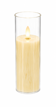 LED Flameless Candle with Glass Holder 5.5 x 15 cm