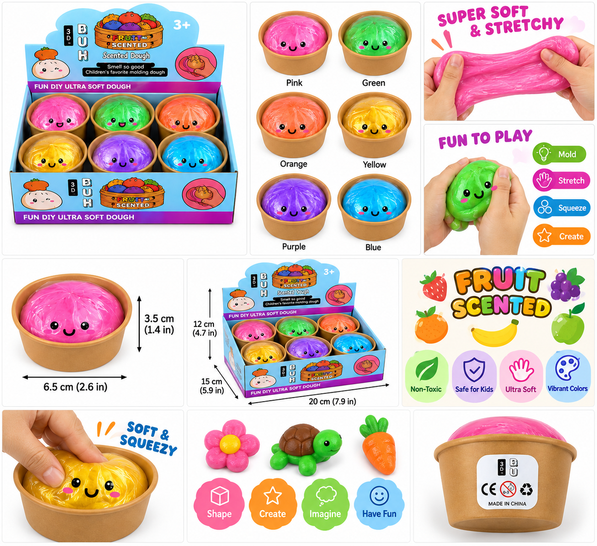 Mini LED Steamed Bun Squishy Toy – Light-Up Soft Sensory Stress Relief Toy