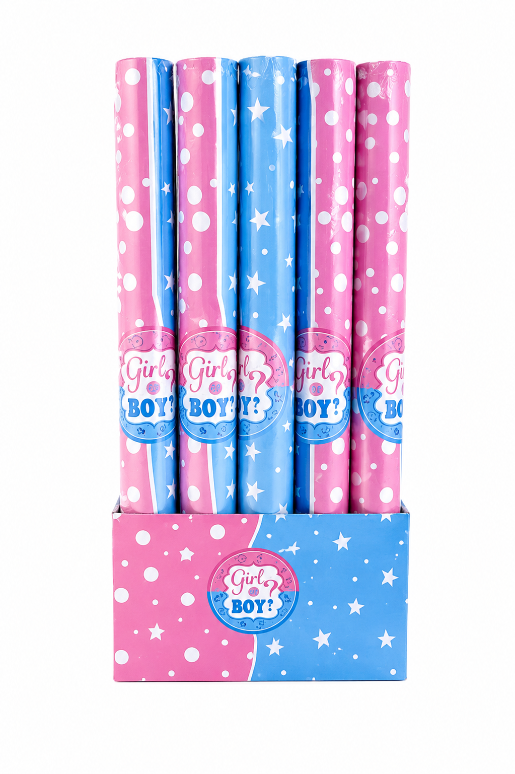 Gender Reveal Confetti Cannon 6 Pack – Pink & Blue Confetti Party Poppers