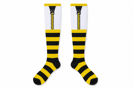 Halloween Costume Knee High Socks Yellow Black