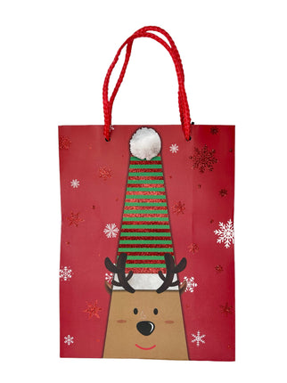 Festive Christmas Party Paper Bag - Medium Size 18x24x8.5 cm