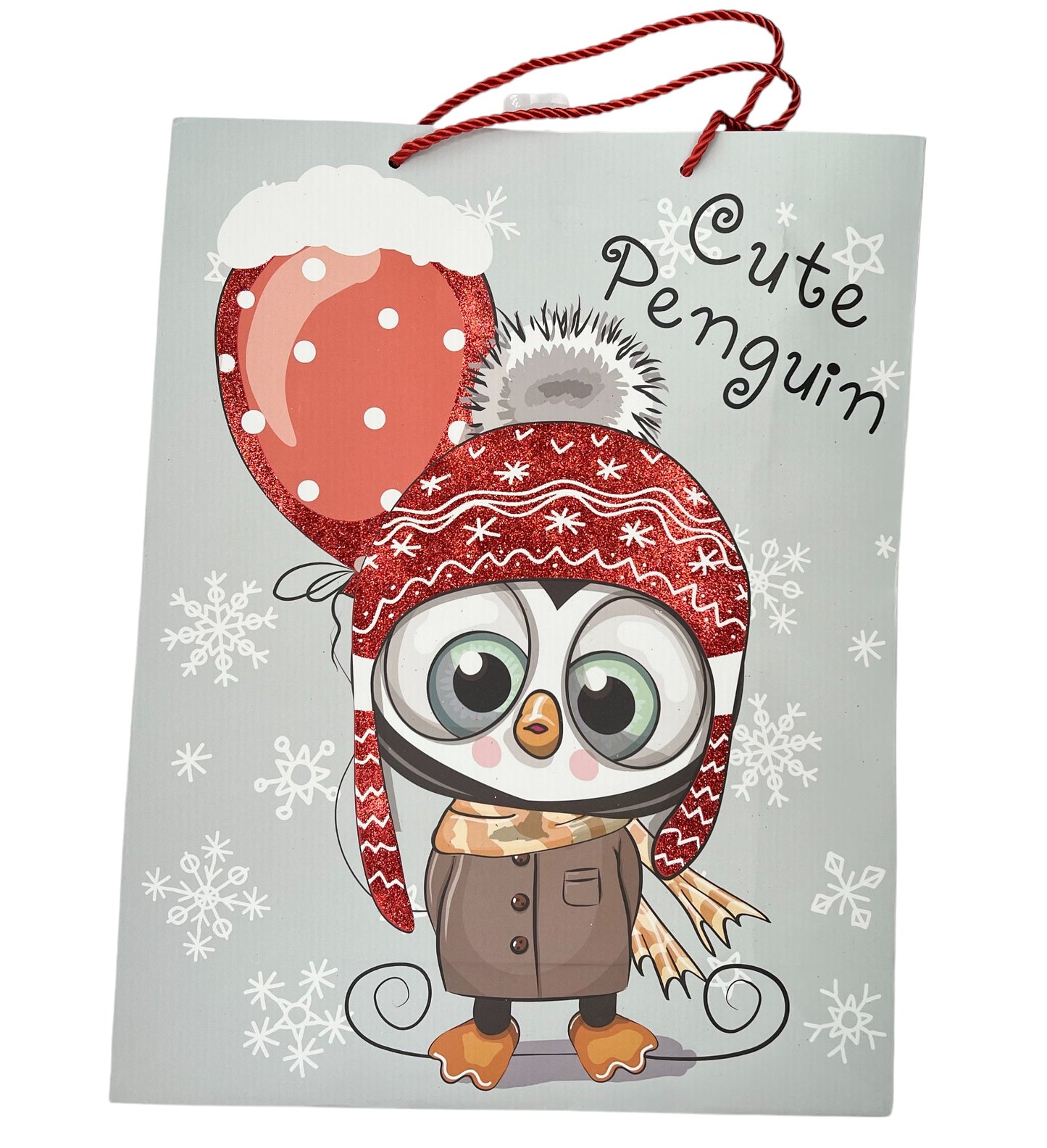 Festive Christmas Party winter-themed penguin Paper Bag - Jumbo Size 31x40x12 cm