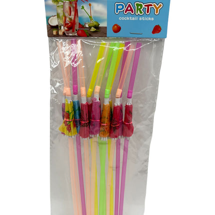 Straws with Umbrella Design – Multiple Colors