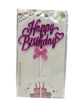 Cake Topper - "Happy Birthday" Lettering