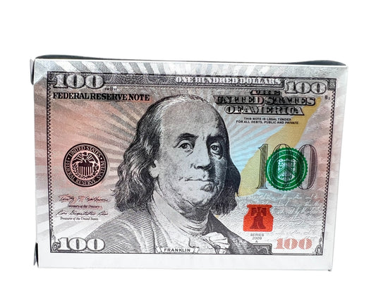 Playing Cards – US Dollars Theme, Glossy Silver