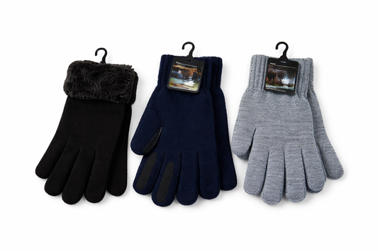 Cozy Comfort Black, Blue & Grey Color Gloves - Men