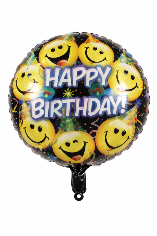 18" Inflatable Birthday Balloon-Smiley