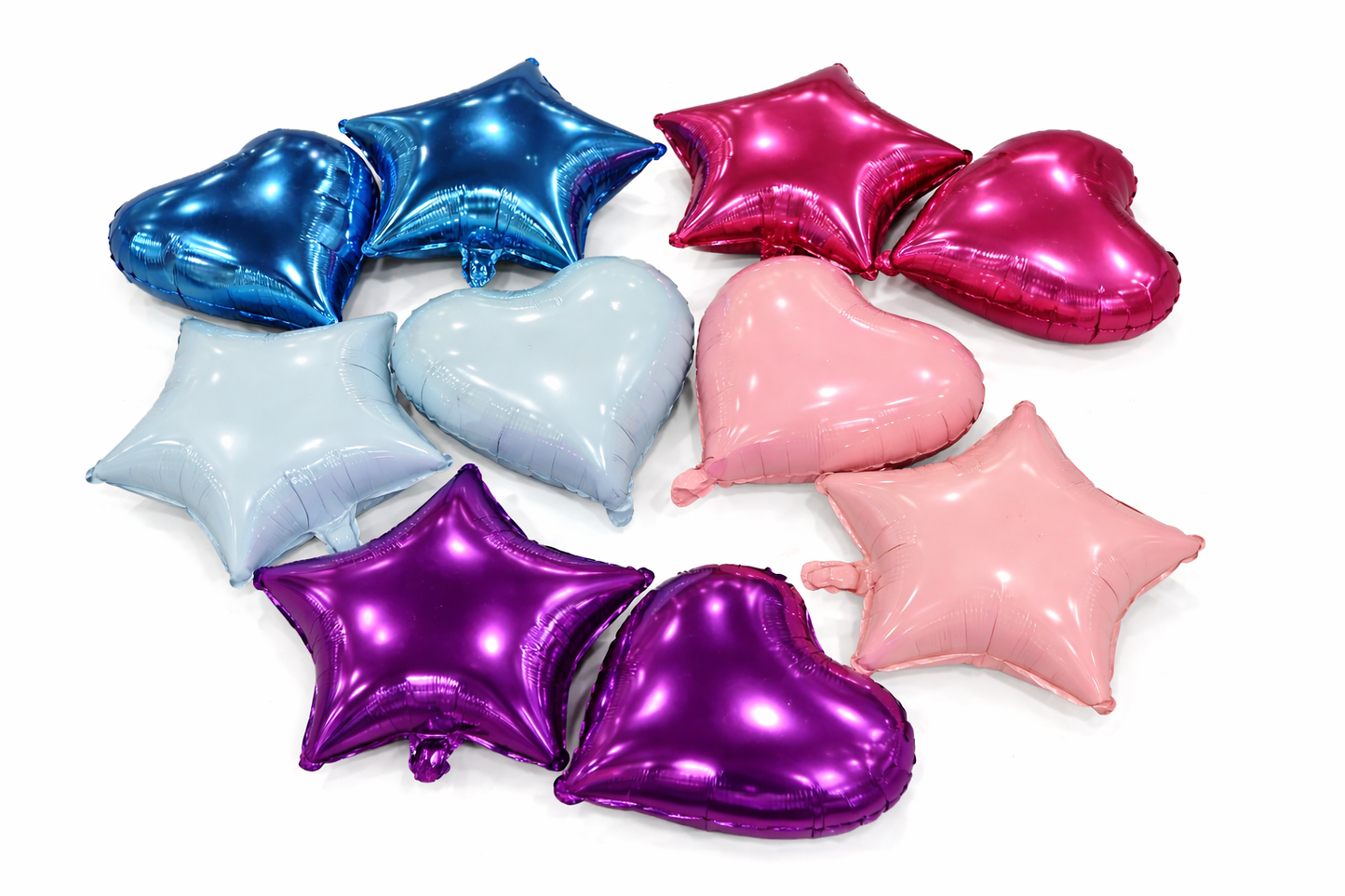 Star shape Balloons- Gold, Silver, Red, Royal Blue, Hot Pink, Black, White
