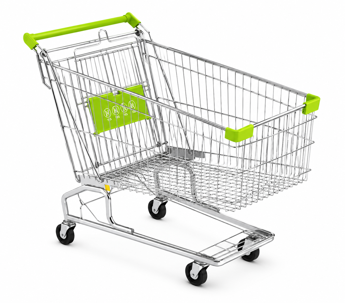 Heavy-Duty Metal Shopping Cart with Wheels – Retail & Grocery Utility Trolley