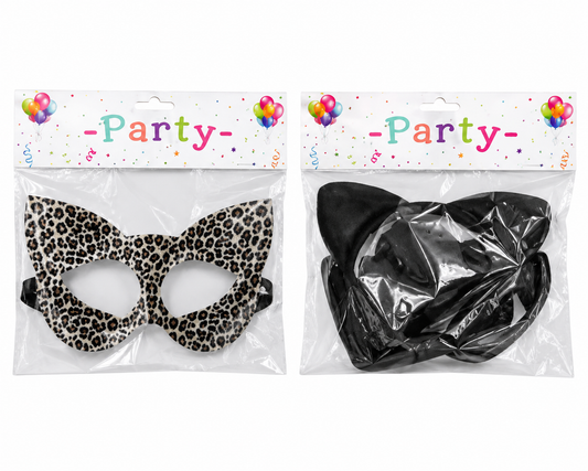 Leopard Print Cat Eye Party Mask