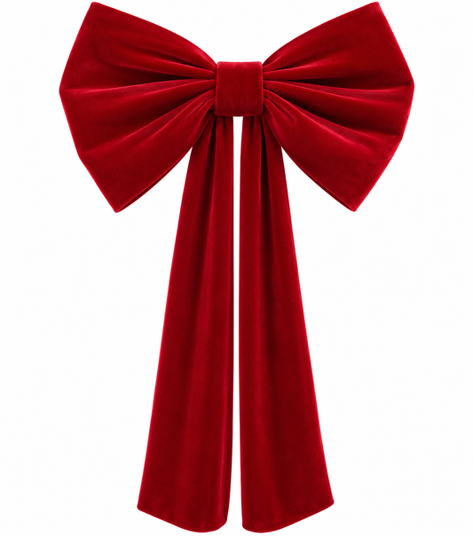 Large Red Velvet Bow Decoration