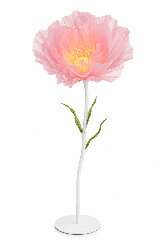 LED Giant Artificial Flower Floor Lamp – Pink Decorative Standing Flower Light