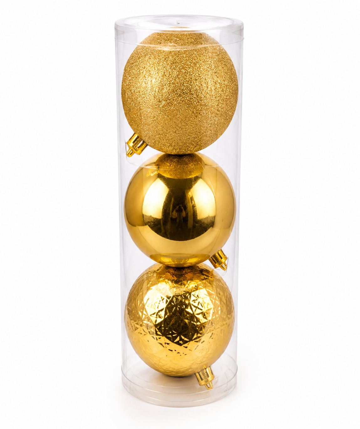 Golden Christmas Ball Ornaments 12 cm 3ct
