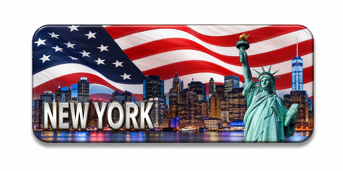 New York City USA Flag & Statue of Liberty Fridge Magnet 9*4.5cm