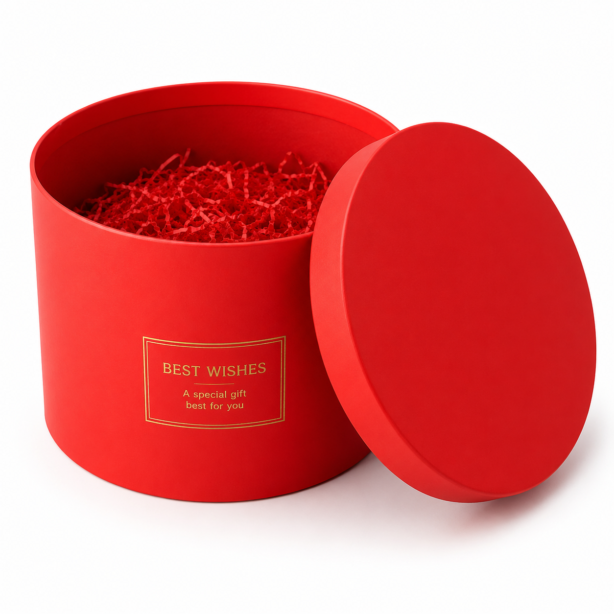 Red Round Gift Box with Lid – Decorative Gift Packaging Box - 6 pcs set
