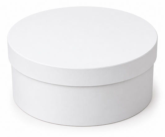 White Round Gift Box with Lid 5ct - 12.20x3.15x8.27"