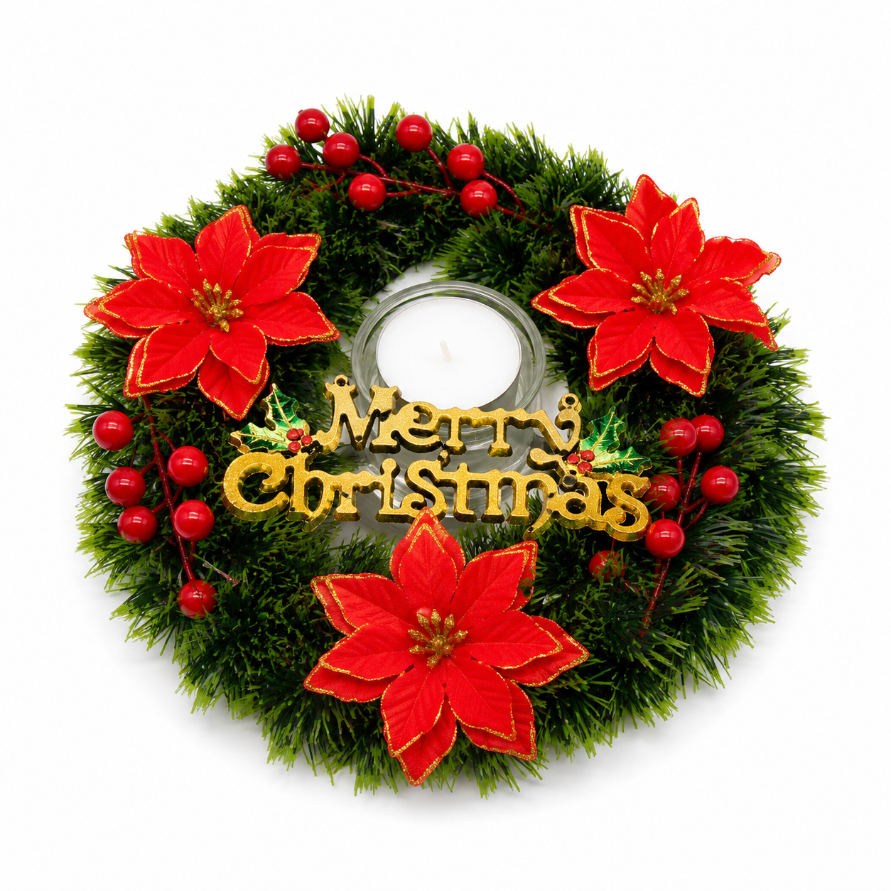 Merry Christmas Decorative Wreath 38 cm