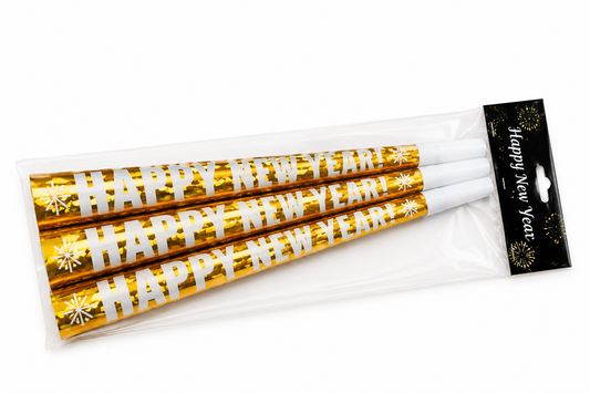 Happy New Year Party Horns – 3 Pack