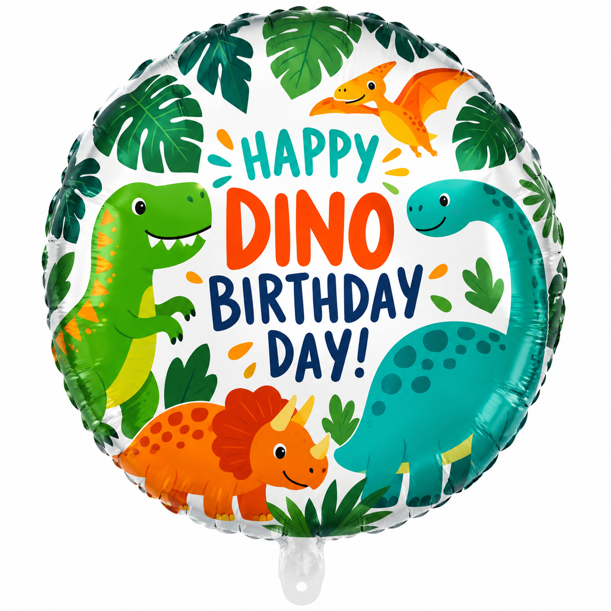 18" Dinosaur Happy Birthday Round Foil Balloon
