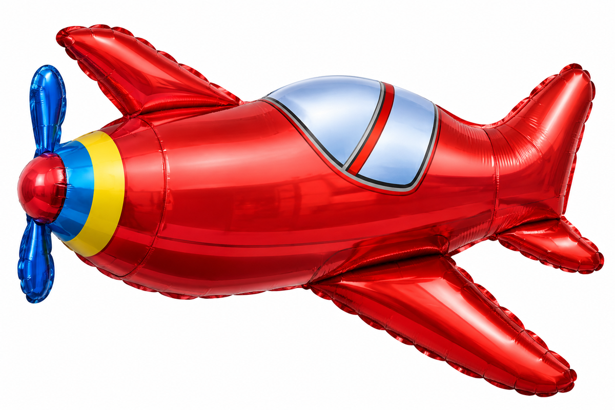 37" Red Airplane Shaped Foil Balloon