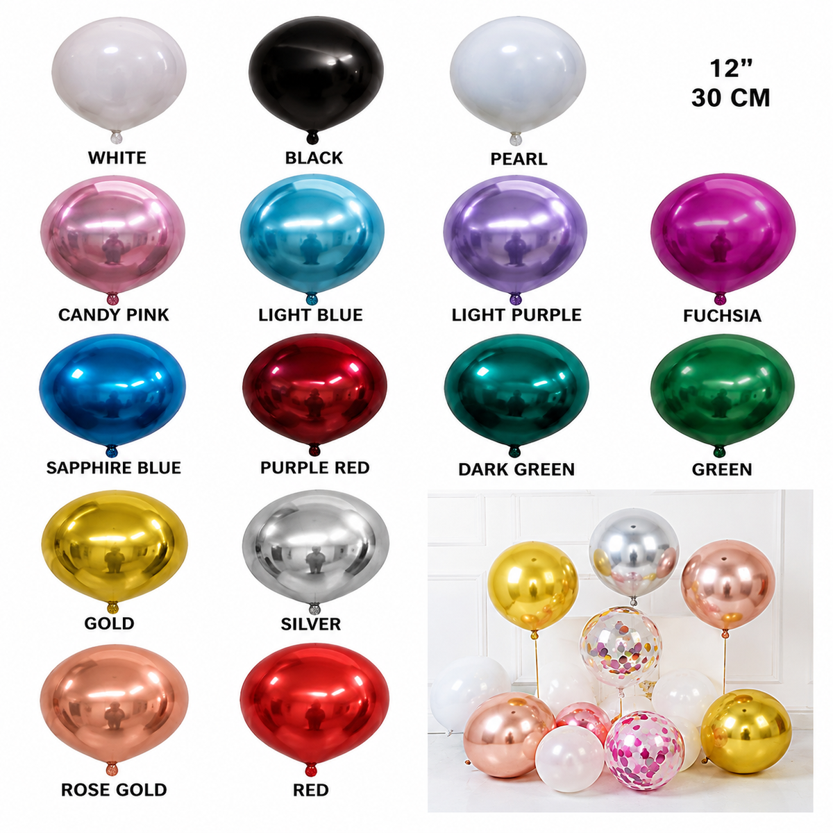 22" Metallic Chrome Balloons