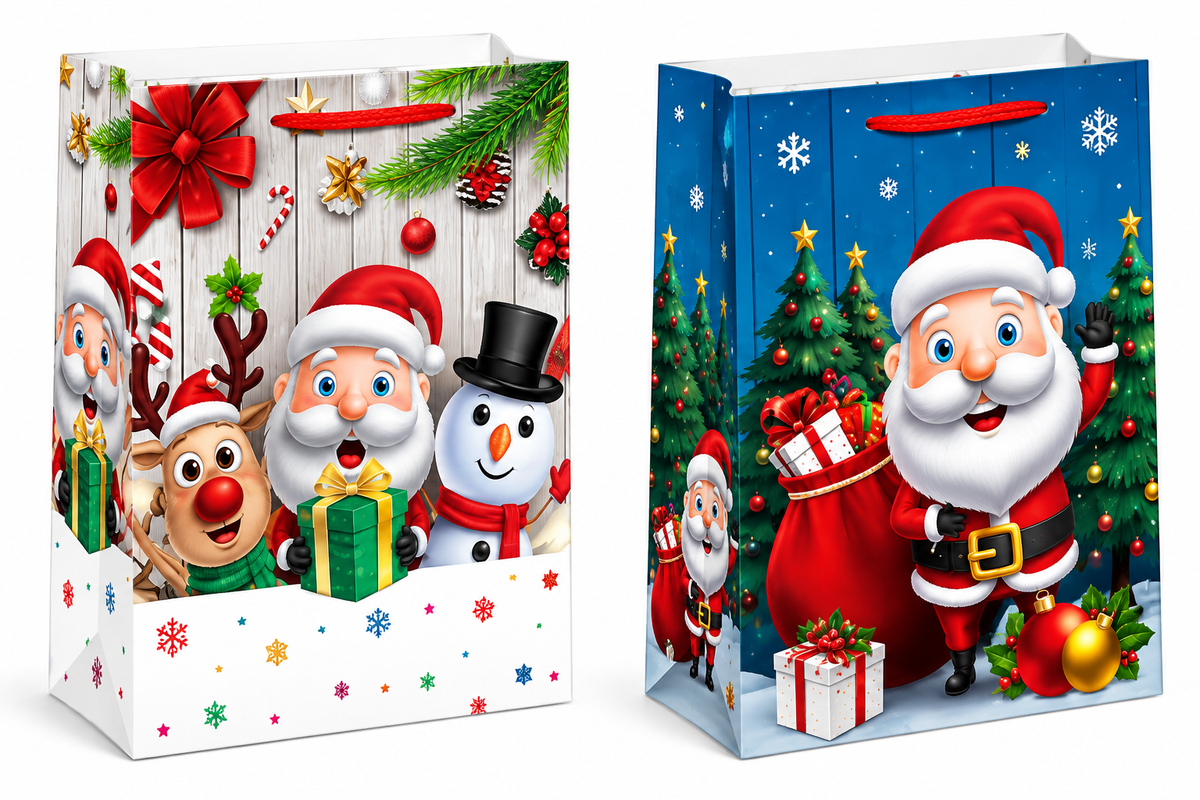 Christmas Santa & Friends Gift Bag - Super Giant