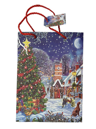 Christmas gift bags. Medium (M). 18 x 24 x 8.5 cm (approximately 7 x 9.5 x 3.5 inches).