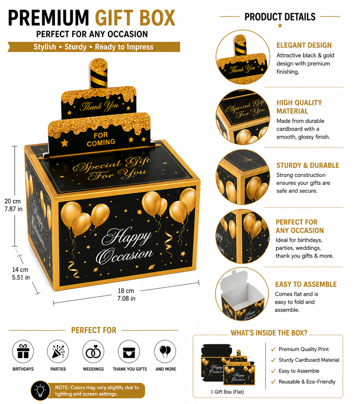Luxury Black Gold Gift Box – Pull Surprise Gift Box