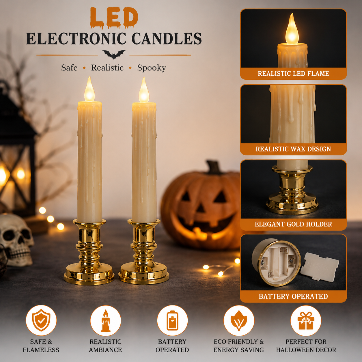 Halloween Drip Wax Candle Spooky Decorative Candle