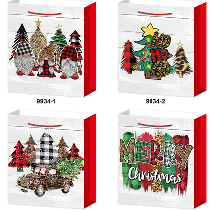 Large Christmas Bag - Plaid designs 26x32x10 cm