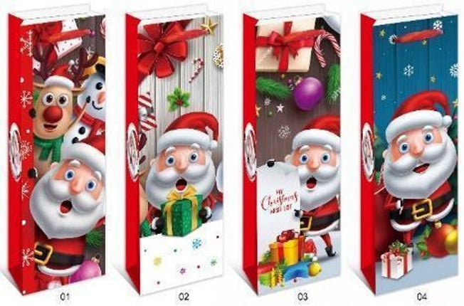 Christmas Gift Bag - Size Wine (W) 12 x 35 x 9 cm (approximately 4.5 x 13.5 x 3.5 inches).