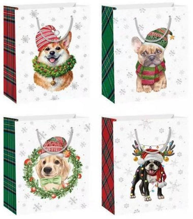 Christmas gift bags - Size Medium. 18 x 24 x 8.5 cm (approximately 7 x 9.5 x 3.5 inches).