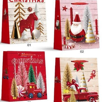 2Pk Festive Christmas Party Paper Bag  - Small Size 12x14x6 cm