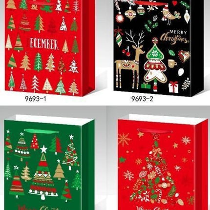 2Pk Christmas gift bags. Small (S). 12 x 14 x 6 cm (approximately 4.5 x 5.5 x 2 inches).