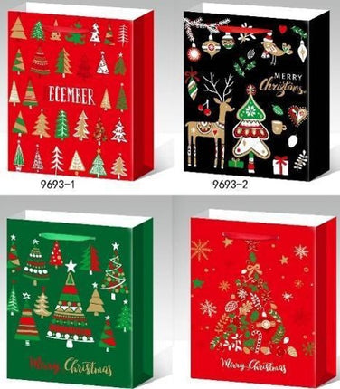 2Pk Christmas gift bags. Small (S). 12 x 14 x 6 cm (approximately 4.5 x 5.5 x 2 inches).