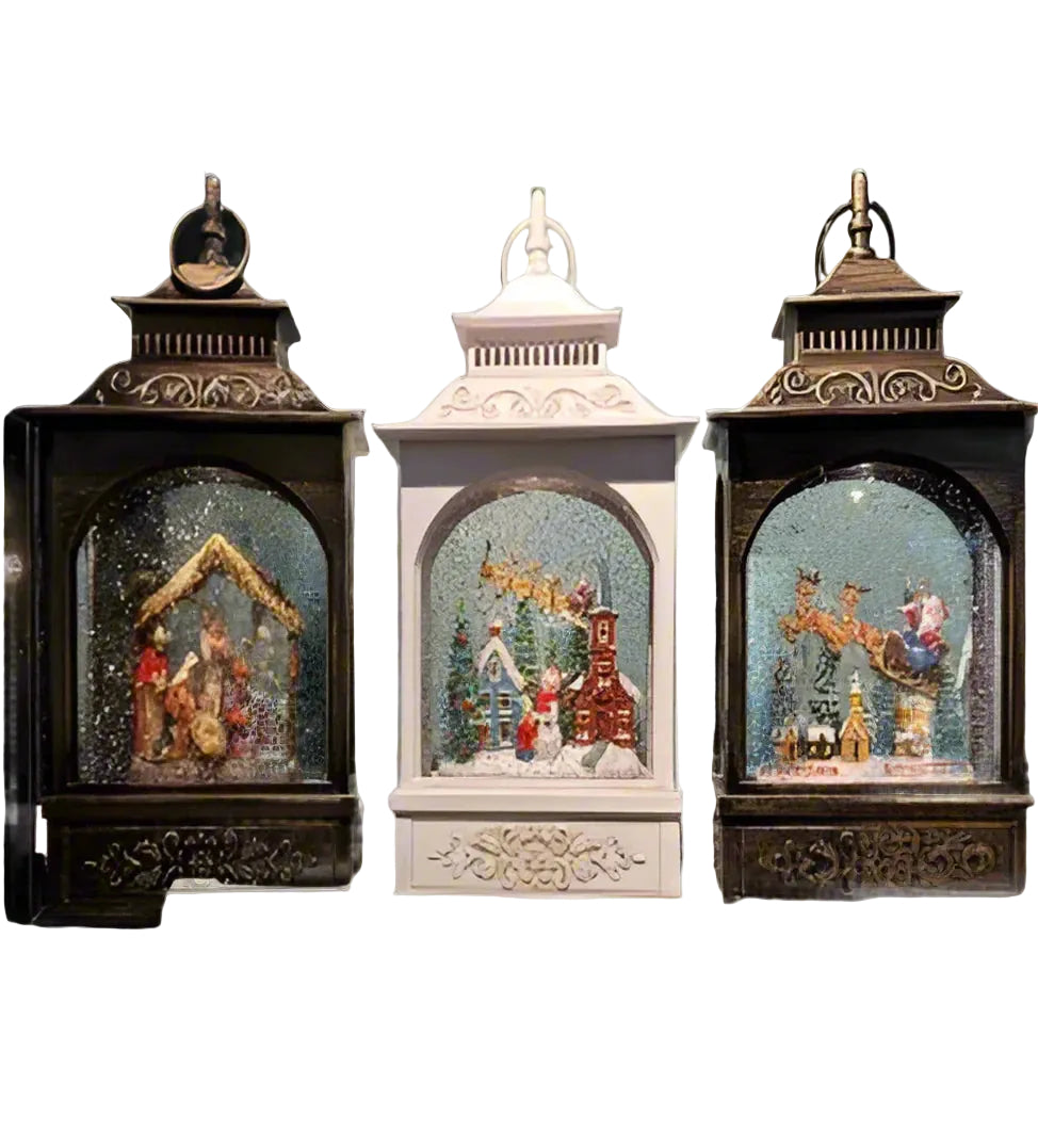 Christmas Lantern plug in Light Box - 25 cm Mix of 3 Designs