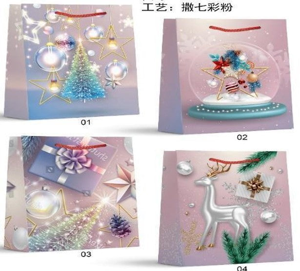 Christmas gift bags. Medium (M). 18 x 24 x 8.5 cm (approximately 7 x 9.5 x 3.5 inches).-067