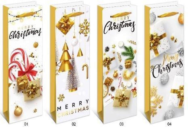 Christmas Gift Bag - Size Wine (W) 12 x 35 x 9 cm (approximately 4.5 x 13.5 x 3.5 inches).