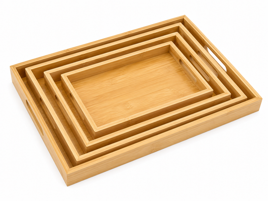 Wooden Serving Tray Set