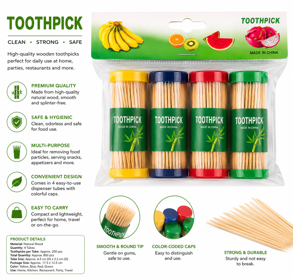 Premium Wooden Toothpicks