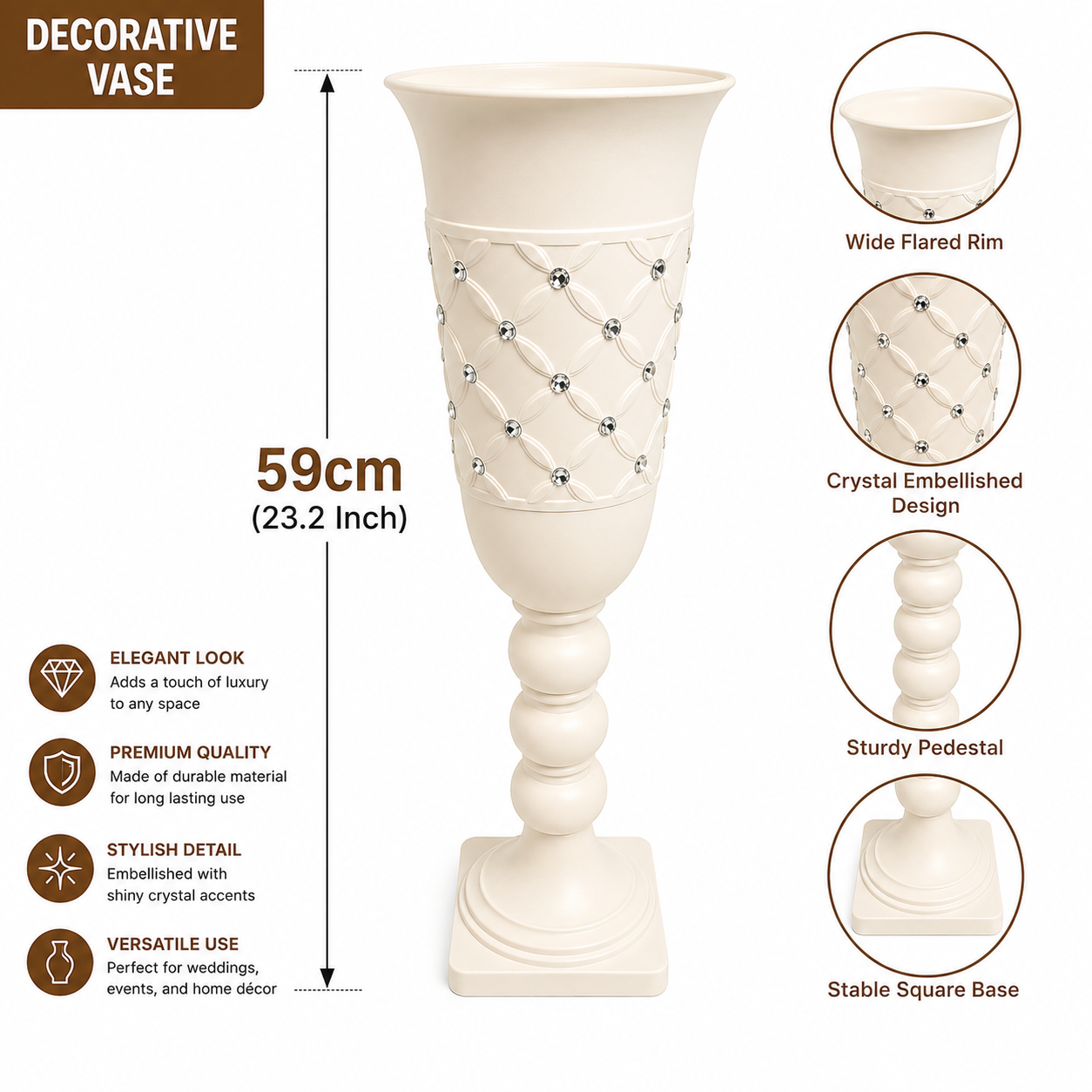 59cm Decorative Floor Vase
