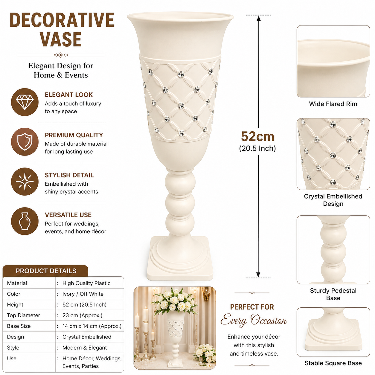 52cm Decorative Floor Vase