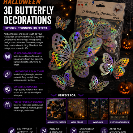Halloween Butterfly Wall Decor Set