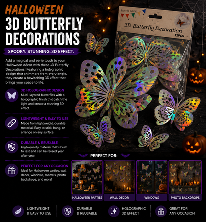 Halloween Butterfly Wall Decor Set