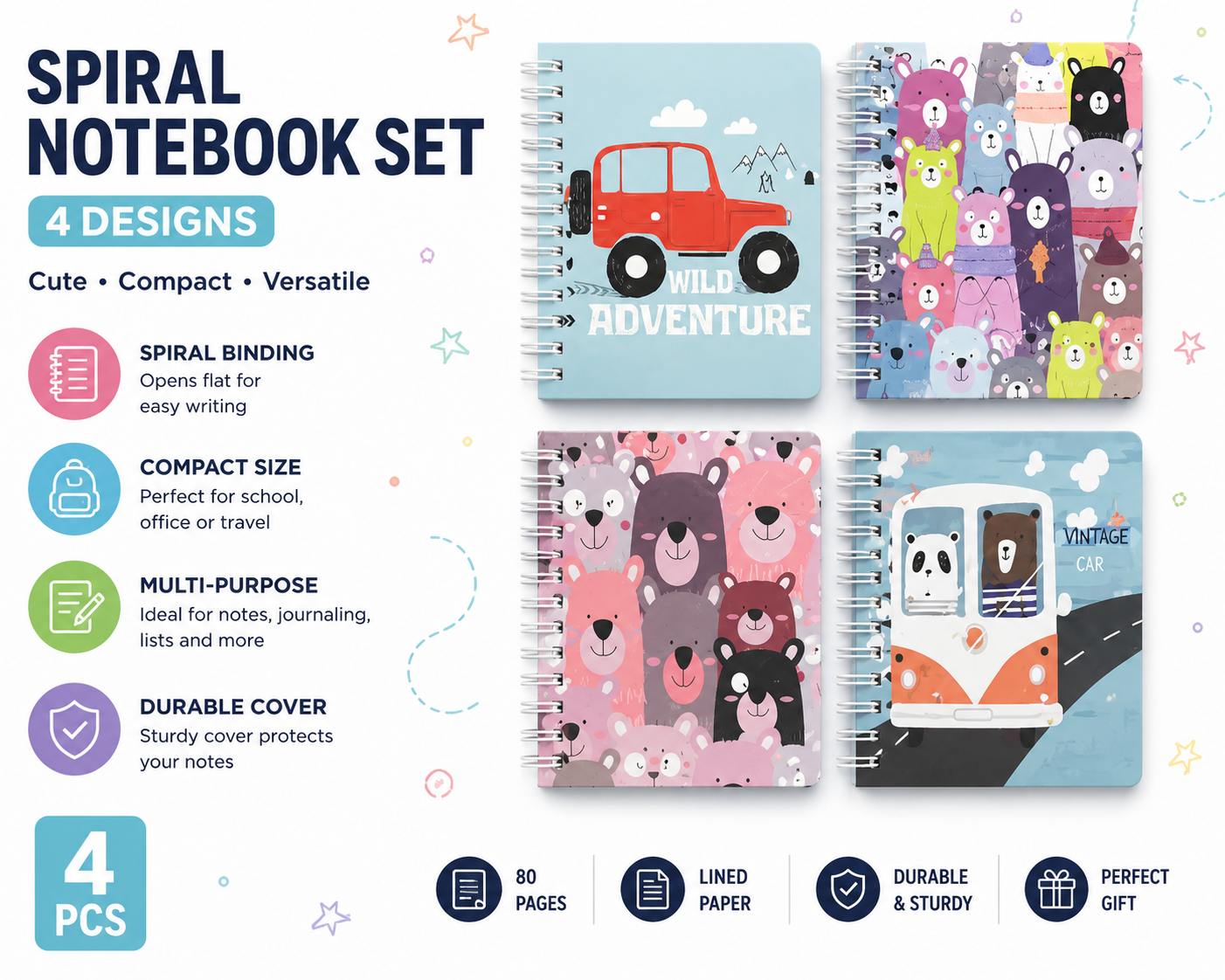 4ct Notebook set